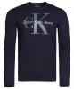 Longsleeve koszulka Calvin Klein Jeans na długi rękaw męska granatowa